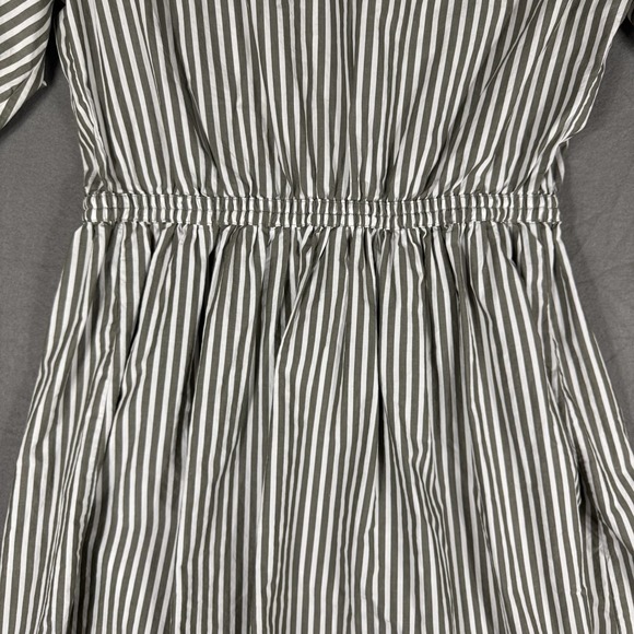 LOFT Striped Poplin Shirtdress Size 6 Tie Waist Mini Cotton - Picture 12 of 14